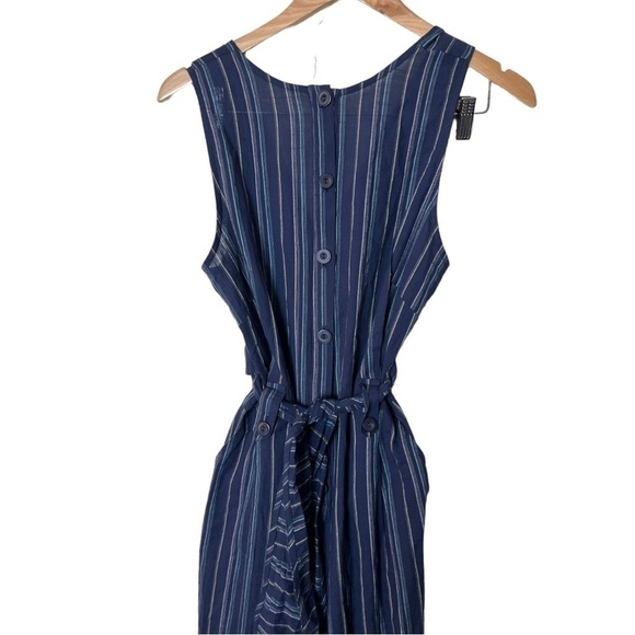 Everyday Ritual Tori Blue Tie Front Wide Leg Jumpsuit S - Picture 7 of 11